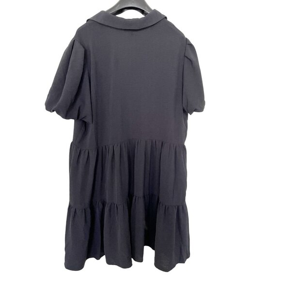 1. State Black Tiered V-Neck Button Down Dress Size XL Prarie Cottagecore Boho - Picture 6 of 7